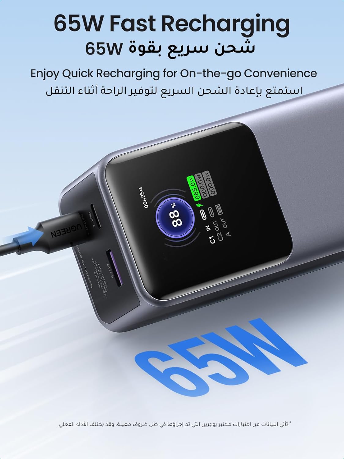 UGREEN Nexode Power Bank 25000mAh 200W PD 3.1 Laptop Portable Charger 3 Ports Fast Charging Smart Digital Display Battery Pack for Dell, HP, ASUS, iPad Pro, iPhone 16 Series, Galaxy S25, AirPodsMobile AccessoriesMassive 25000mAh Capacity: Full recharge fo